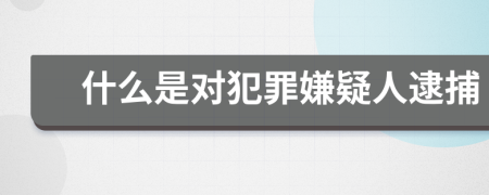 什么是對犯罪嫌疑人逮捕