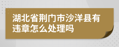湖北省荊門(mén)市沙洋縣有違章怎么處理嗎