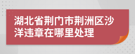 湖北省荊門(mén)市荊洲區(qū)沙洋違章在哪里處理