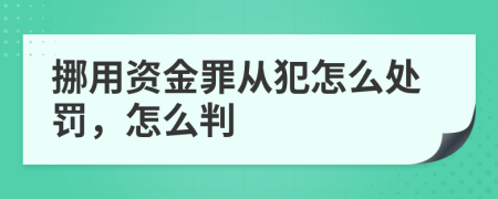 挪用資金罪從犯怎么處罰，怎么判