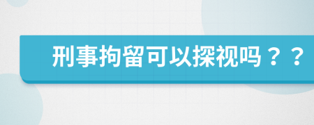 刑事拘留可以探視嗎？？
