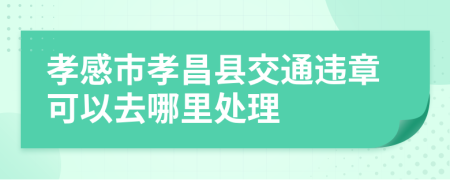 孝感市孝昌縣交通違章可以去哪里處理
