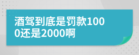 酒駕到底是罰款1000還是2000啊