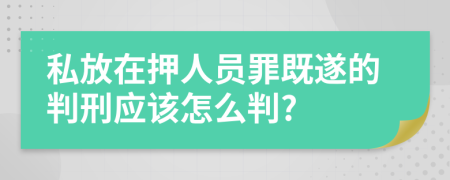 私放在押人員罪既遂的判刑應(yīng)該怎么判?