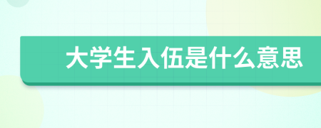 大學(xué)生入伍是什么意思