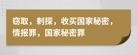 竊取，剌探，收買國家秘密，情報罪，國家秘密罪
