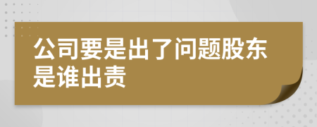 公司要是出了問題股東是誰出責(zé)