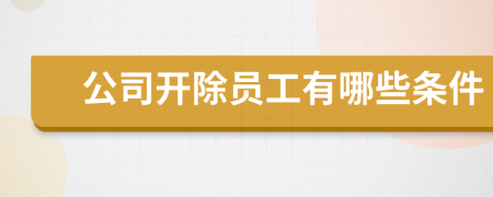 公司開(kāi)除員工有哪些條件