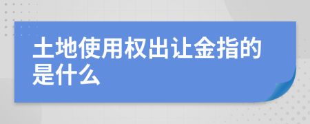 土地使用權(quán)出讓金指的是什么