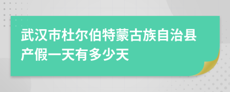 武漢市杜爾伯特蒙古族自治縣產(chǎn)假一天有多少天