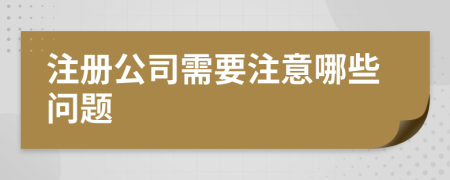 注冊(cè)公司需要注意哪些問題