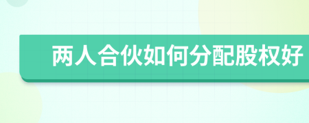 兩人合伙如何分配股權(quán)好