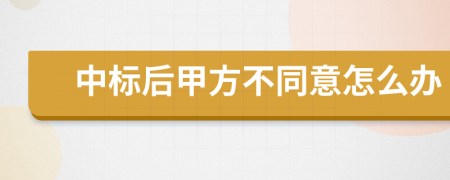 中標后甲方不同意怎么辦