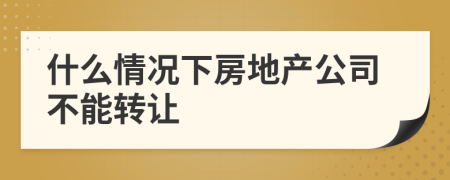 什么情況下房地產(chǎn)公司不能轉(zhuǎn)讓