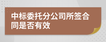 中標(biāo)委托分公司所簽合同是否有效