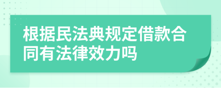根據(jù)民法典規(guī)定借款合同有法律效力嗎
