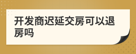 開發(fā)商遲延交房可以退房嗎