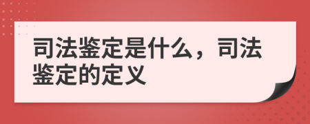 司法鑒定是什么，司法鑒定的定義