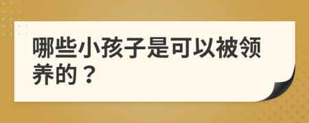 哪些小孩子是可以被領(lǐng)養(yǎng)的？