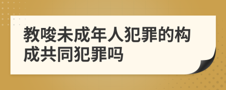 教唆未成年人犯罪的構(gòu)成共同犯罪嗎