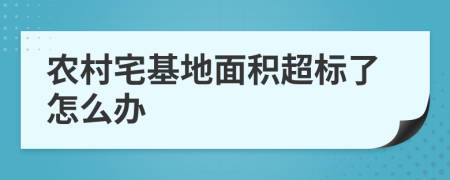 農(nóng)村宅基地面積超標了怎么辦