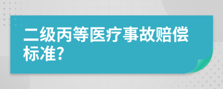 二級丙等醫(yī)療事故賠償標(biāo)準(zhǔn)?