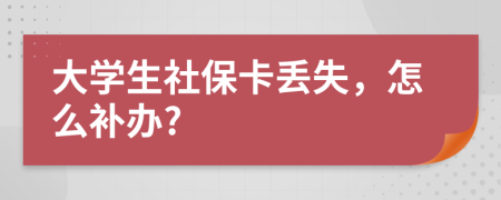 大學(xué)生社?？▉G失，怎么補(bǔ)辦?