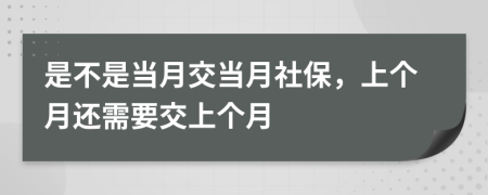 是不是當(dāng)月交當(dāng)月社保，上個(gè)月還需要交上個(gè)月
