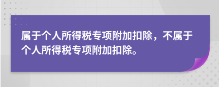 屬于個人所得稅專項附加扣除，不屬于個人所得稅專項附加扣除。