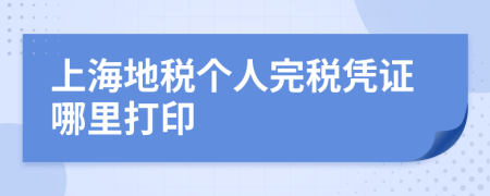 上海地稅個(gè)人完稅憑證哪里打印