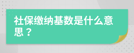 社保繳納基數(shù)是什么意思？
