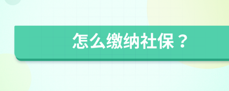 怎么繳納社保？
