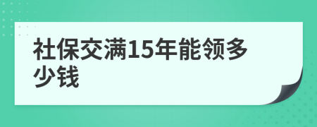 社保交滿15年能領多少錢