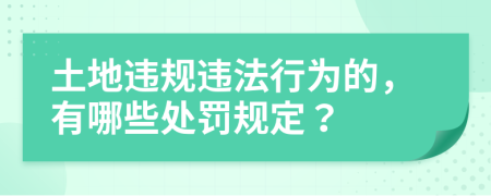 土地違規(guī)違法行為的，有哪些處罰規(guī)定？