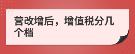 營改增后，增值稅分幾個檔