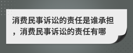 消費民事訴訟的責任是誰承擔，消費民事訴訟的責任有哪
