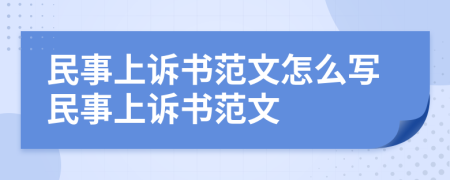 民事上訴書范文怎么寫民事上訴書范文