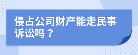 侵占公司財產(chǎn)能走民事訴訟嗎？