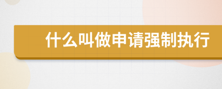 什么叫做申請強(qiáng)制執(zhí)行