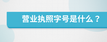 營業(yè)執(zhí)照字號是什么？