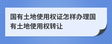 國有土地使用權(quán)證怎樣辦理國有土地使用權(quán)轉(zhuǎn)讓