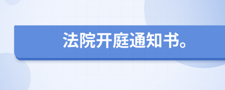 法院開庭通知書。