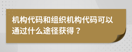 機(jī)構(gòu)代碼和組織機(jī)構(gòu)代碼可以通過什么途徑獲得？