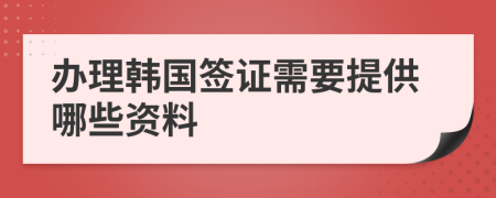 辦理韓國簽證需要提供哪些資料