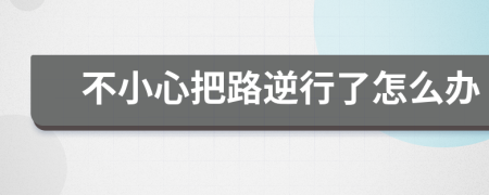 不小心把路逆行了怎么辦