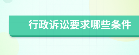 行政訴訟要求哪些條件