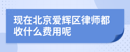 現(xiàn)在北京愛(ài)輝區(qū)律師都收什么費(fèi)用呢