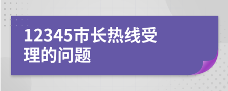 12345市長熱線受理的問題