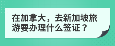 在加拿大，去新加坡旅游要辦理什么簽證？