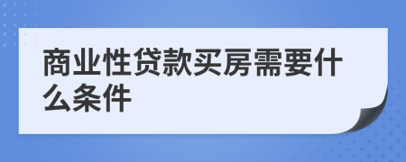商業(yè)性貸款買房需要什么條件